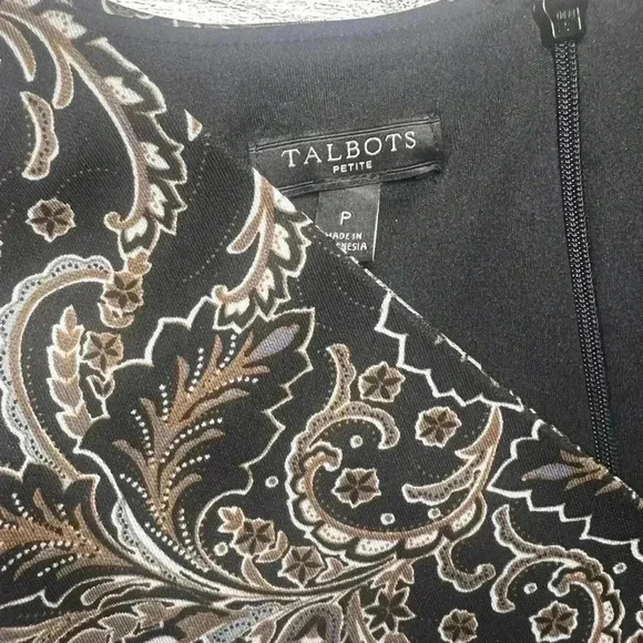 Talbots faux wrap orange brown houndstooth midi dress - Picture 9 of 11